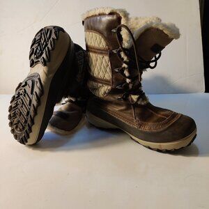 Columbia TechLite Omni Heat snow boot womens Sz 7 Fleece Topper, Laces